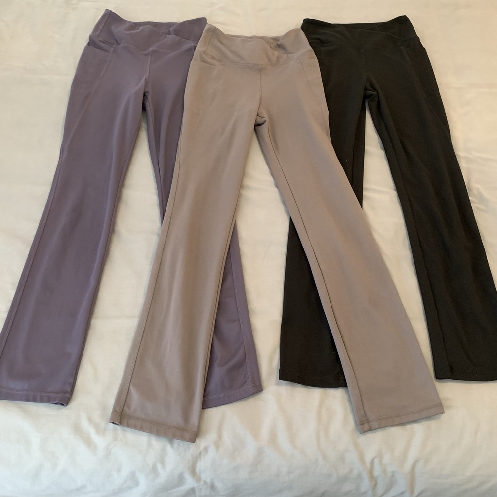 Jockey Track Pants Lot Of 3 Womens XS Petite Multicolor Bootcut Pockets Yoga